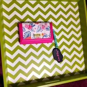 Luv Betsey By Betsey Johnson PINK FLORAL  HandBag New w/ Charm 7.5x4.5”